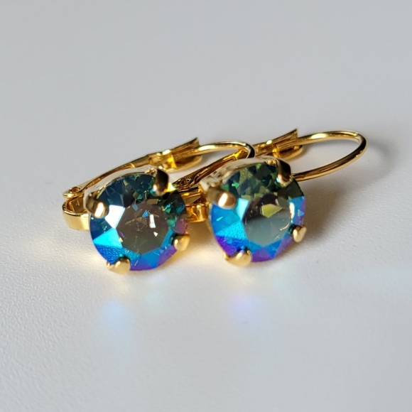 Austrian Crystal Earrings in Gold - Picture 6 of 14